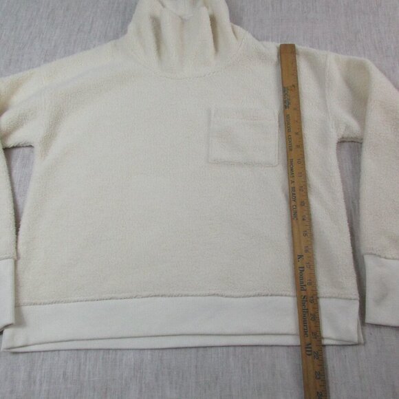 Vineyard Vines Sweater Womens Small Beige Sherpa Fleece Turtleneck Ribbed Hem - Picture 6 of 9